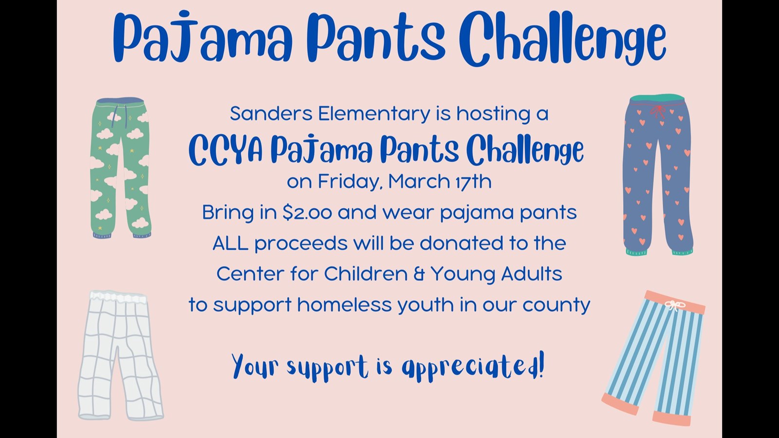 image of pajama pants challenge ad